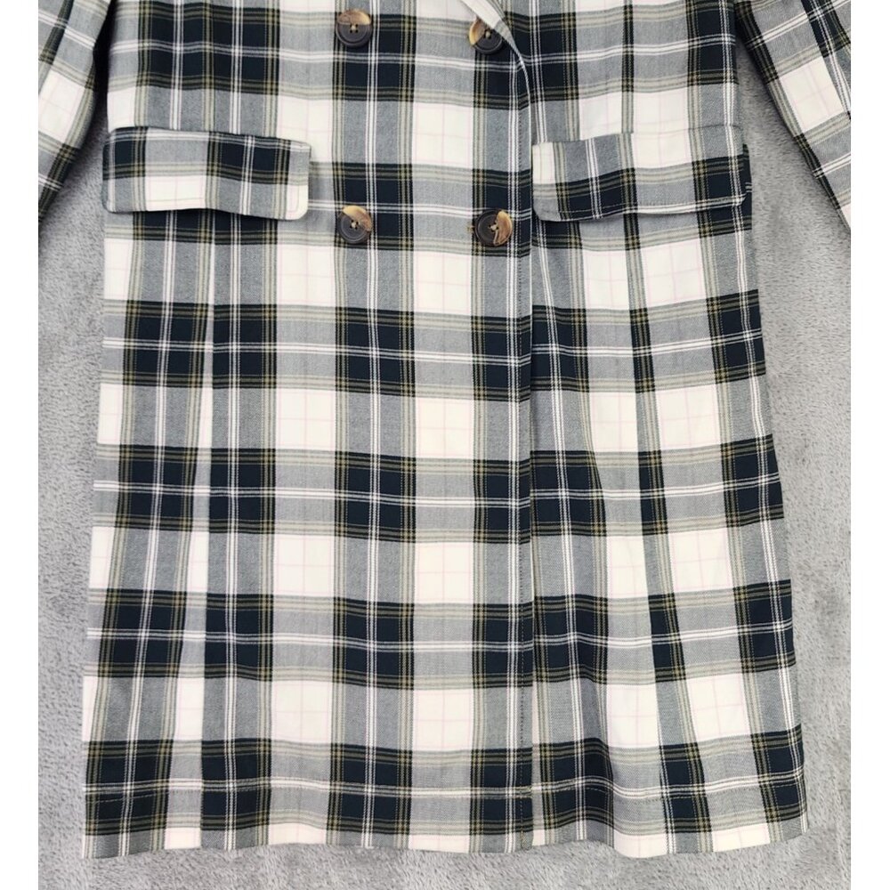 We The Free Jacket Womens Small Green Plaid Button Up Freddie Long Line Blazer - Picture 8 of 14